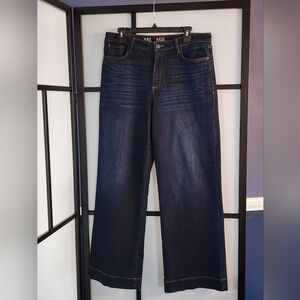 A.N.A. High Rise Wide Leg Women's Dark Blue Trouser Jeans, Sz. 14